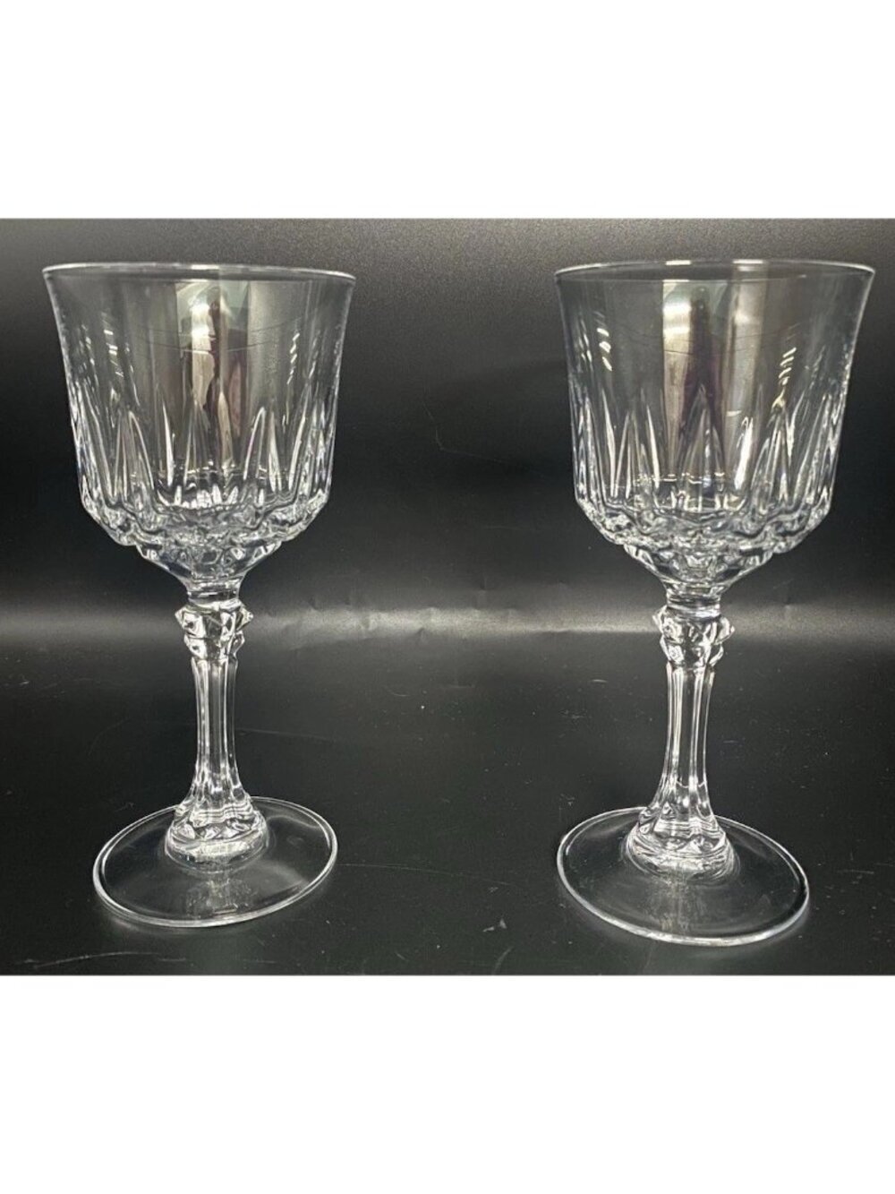 Vtg Avignon Cristal D'Arques Wine Glasses Lot of 2 Clear Stemmed 6.75 In France